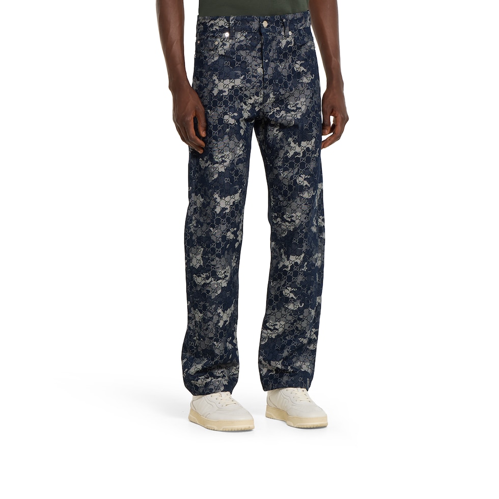 GG jacquard denim pant