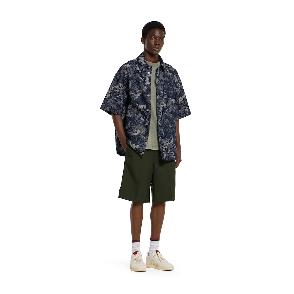 GG jacquard denim shirt