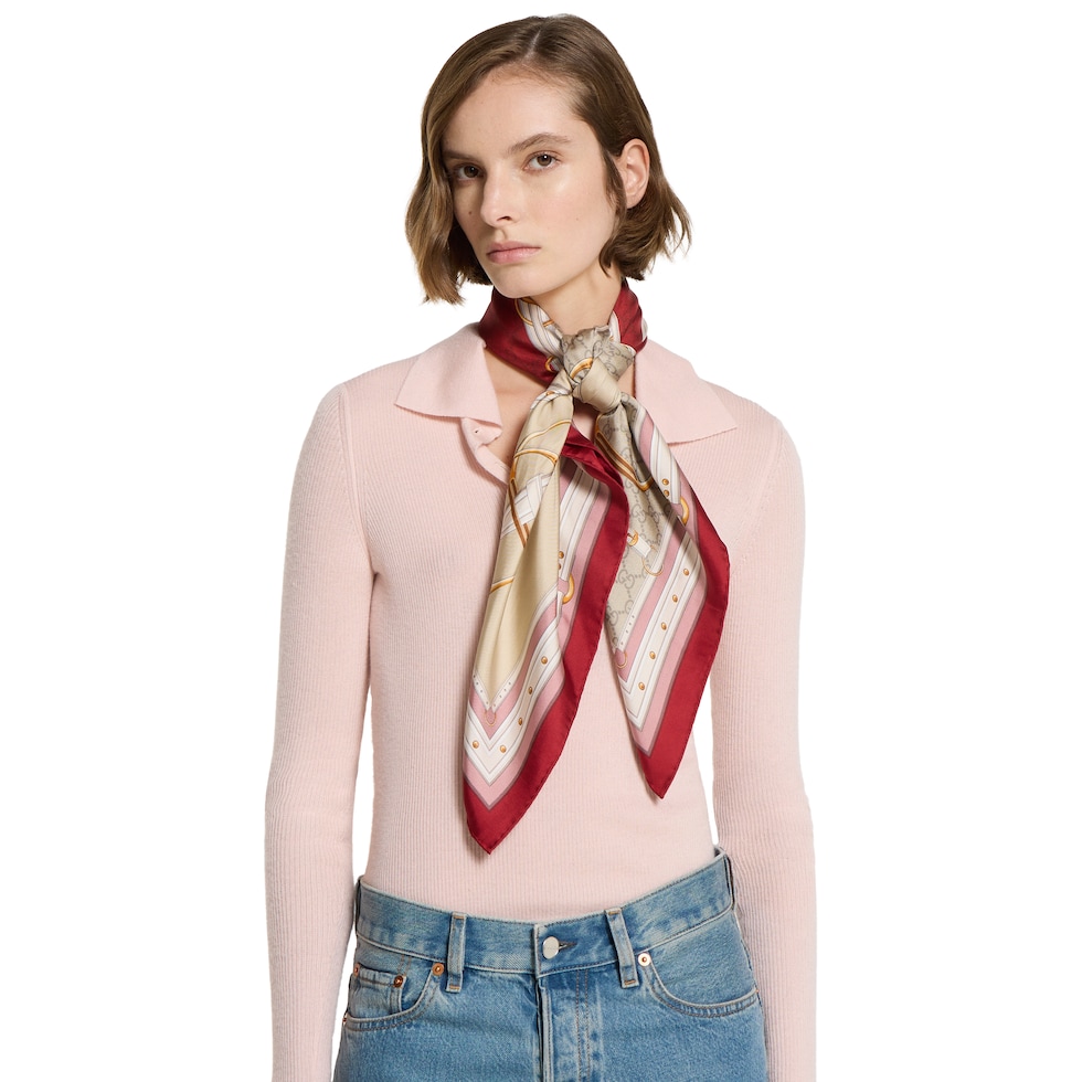 Printed silk twill carré
