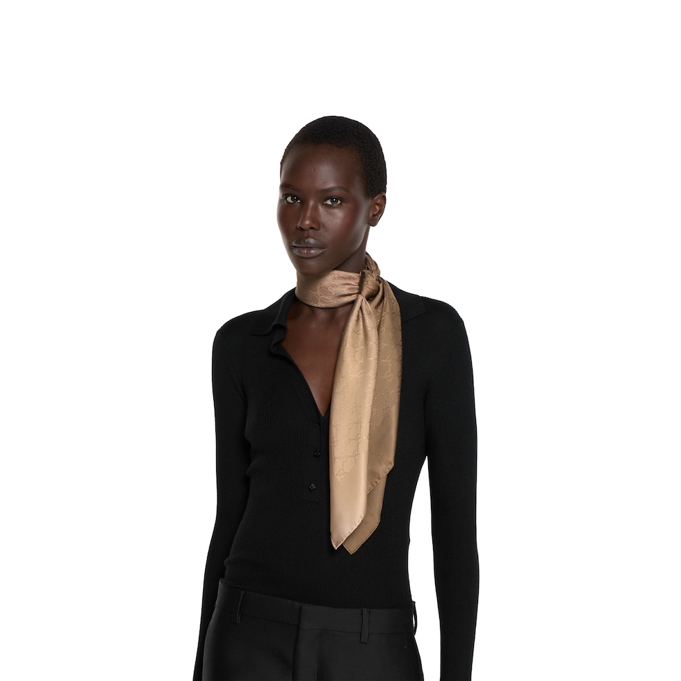 Printed silk jacquard carré