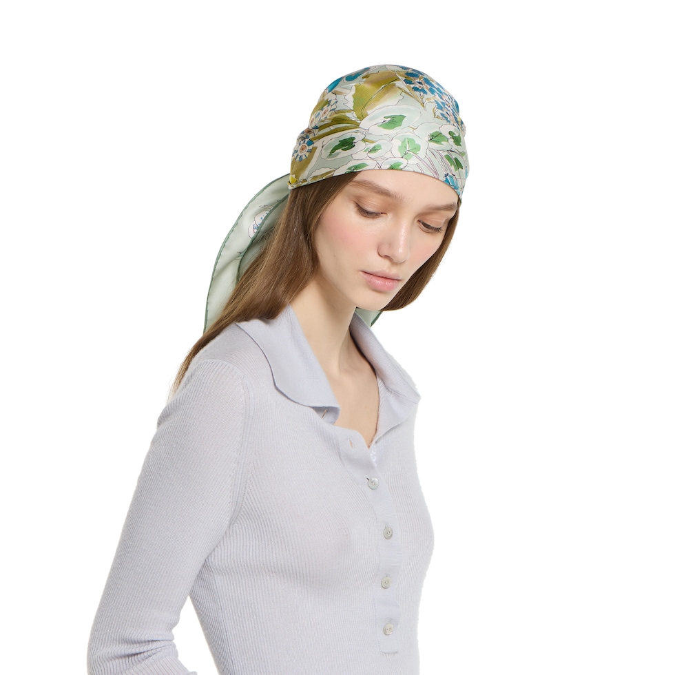Printed silk twill carré
