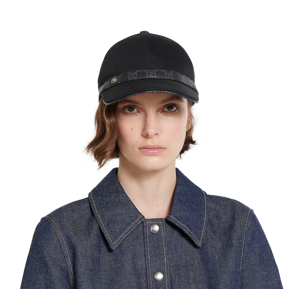 Cotton baseball hat with Double G