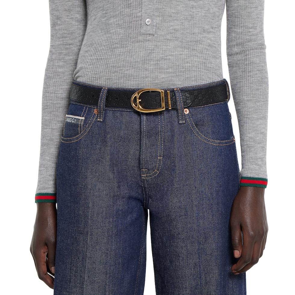 Belt with stirrup buckle