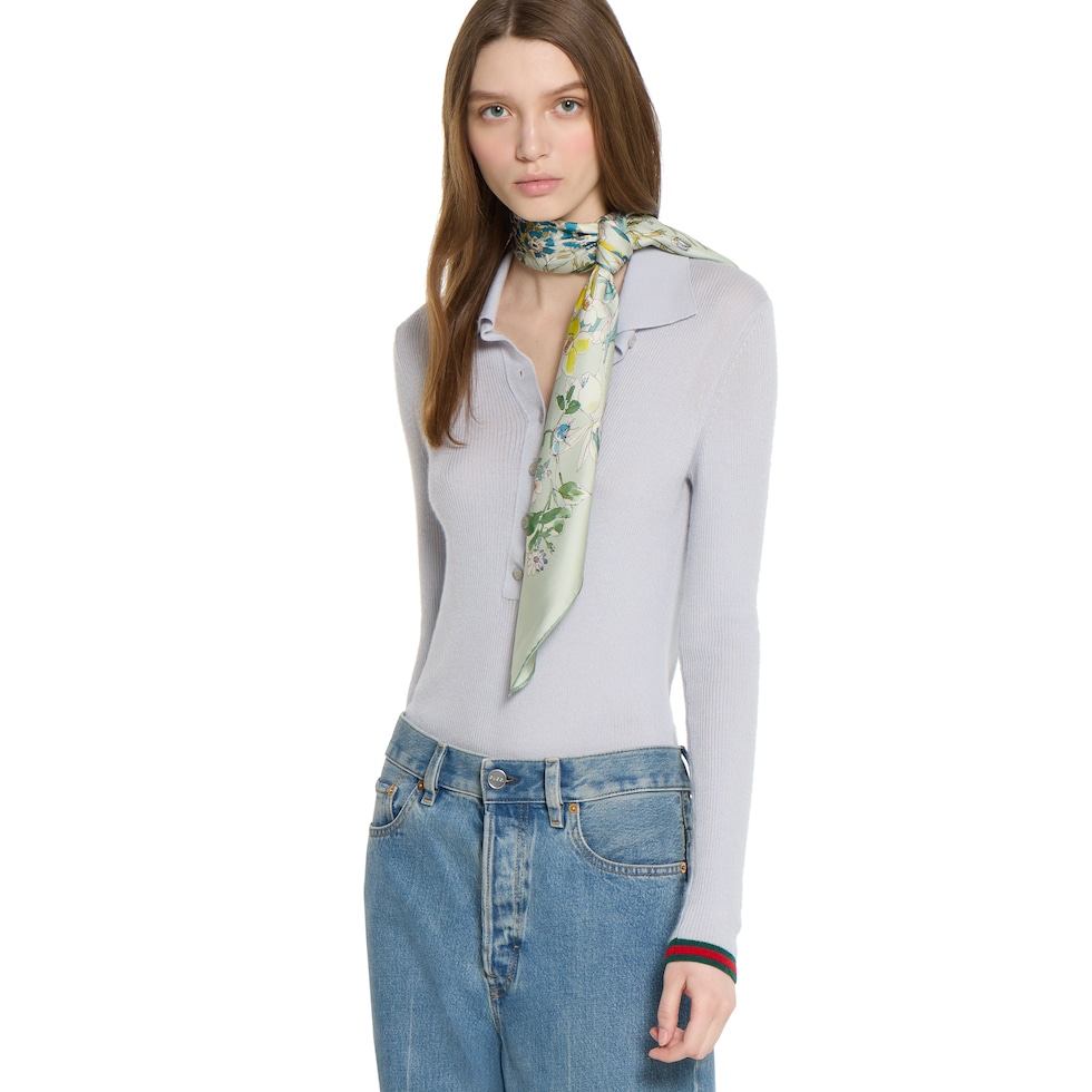 Printed silk twill carré