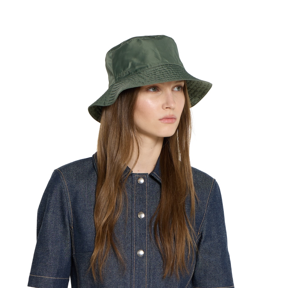 Reversible GG nylon bucket hat