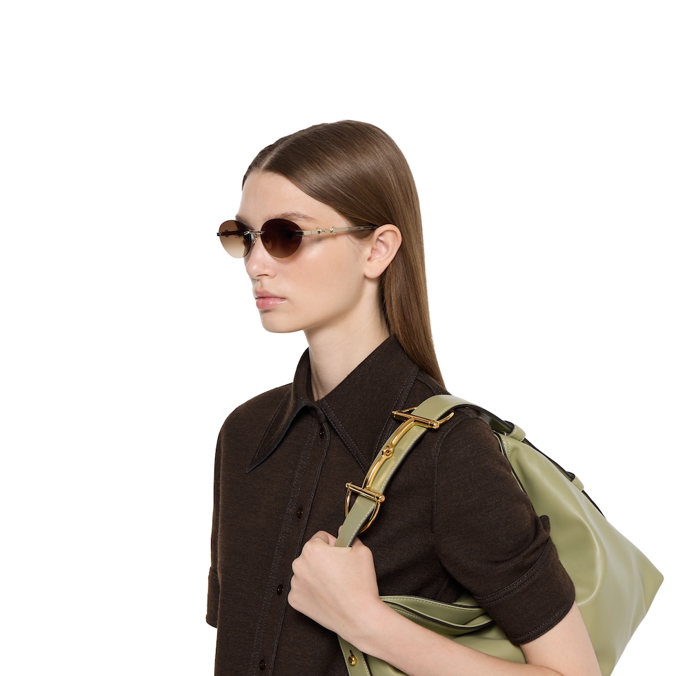 Frameless oval sunglasses