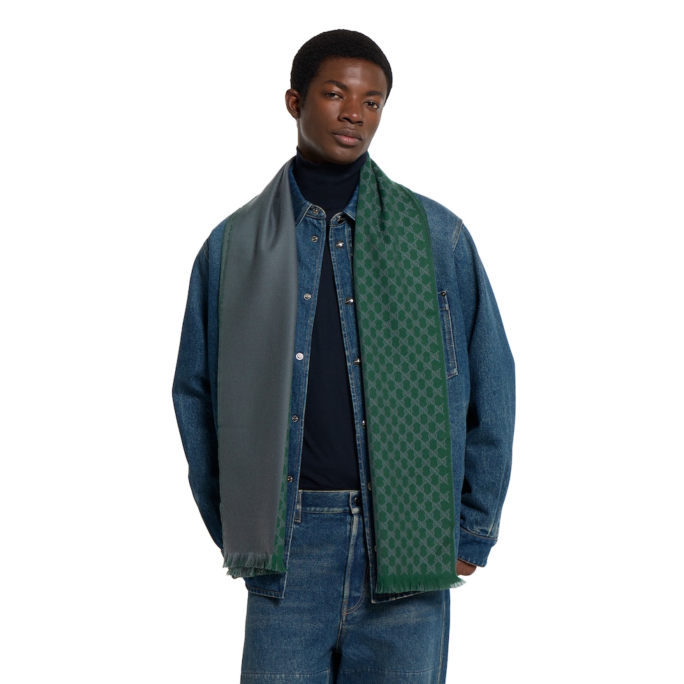 GG wool jacquard scarf