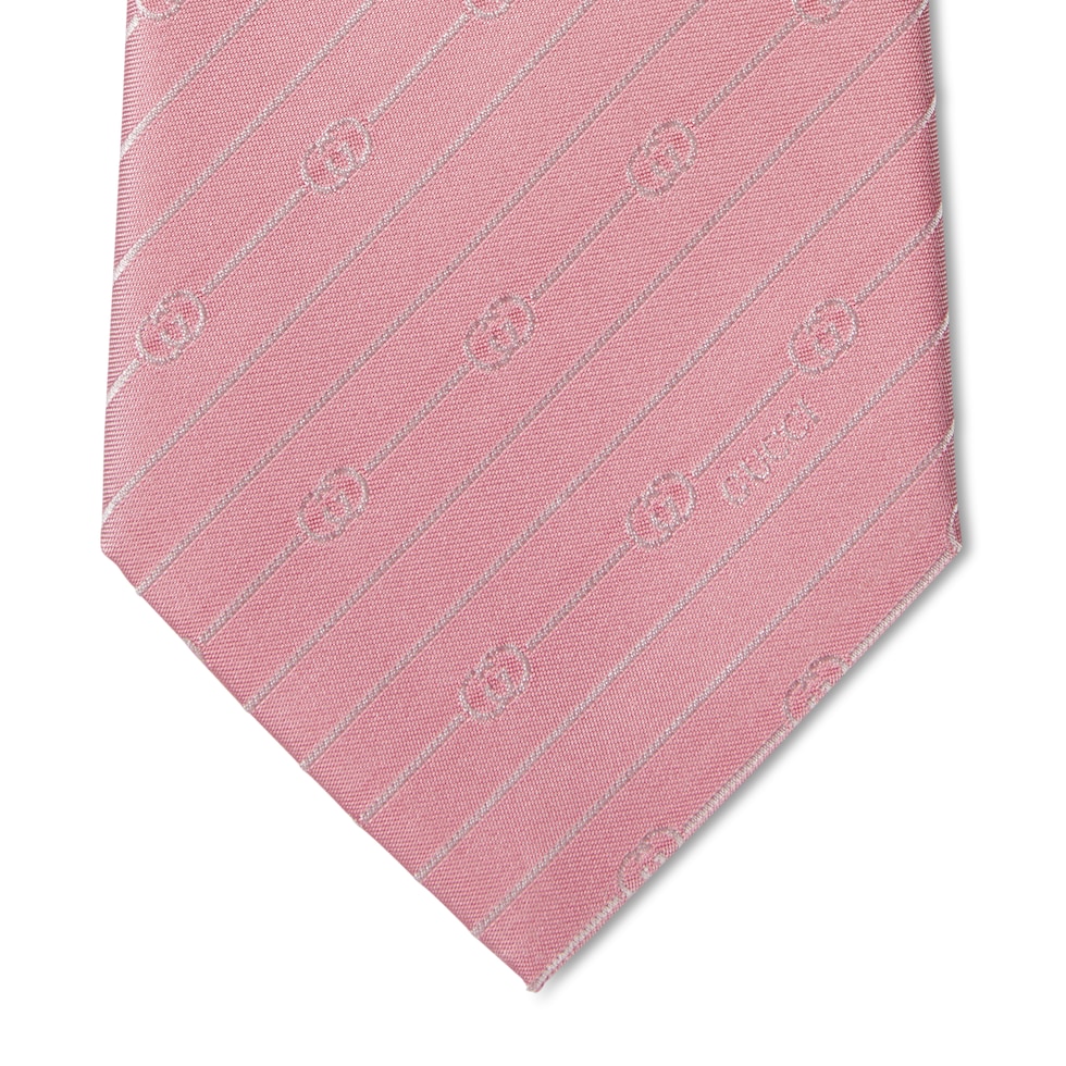 Interlocking G silk jacquard tie