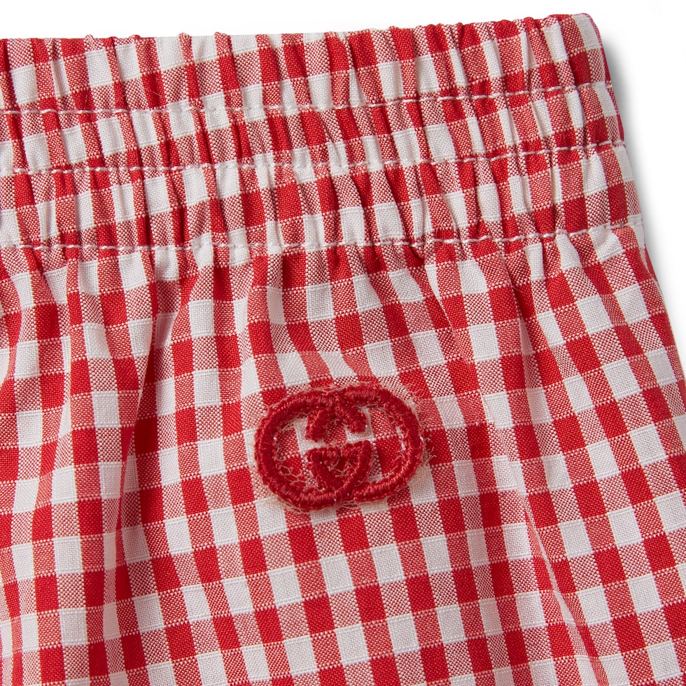 Baby gingham cotton shorts