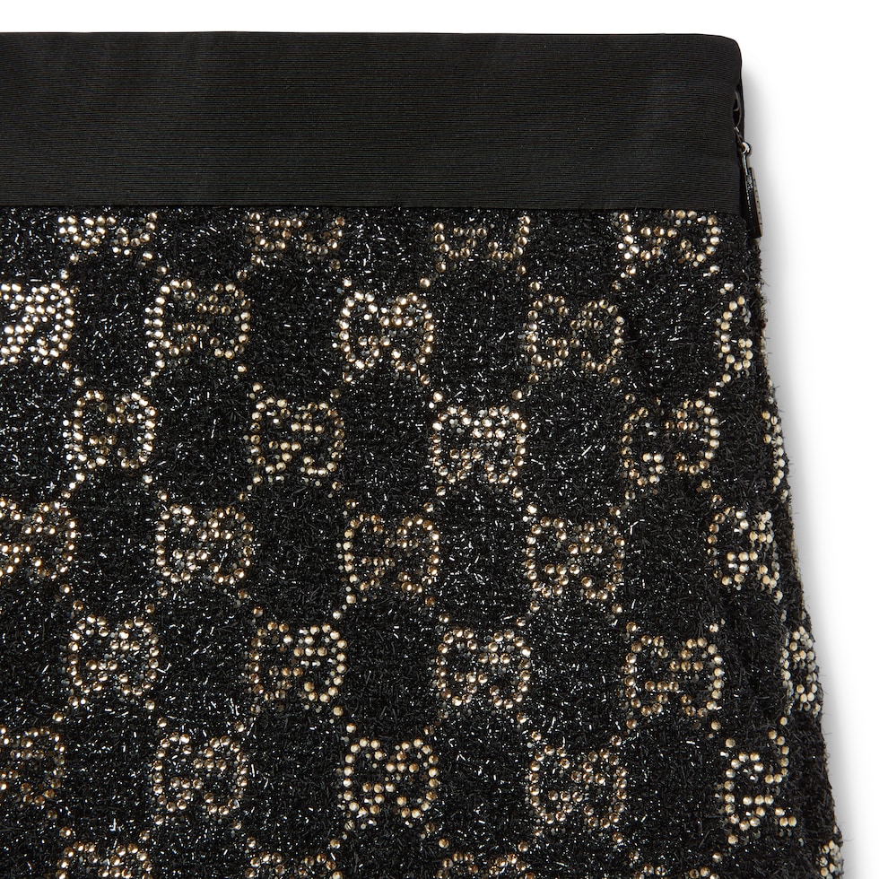 자수 울 트위드 라메 쇼츠