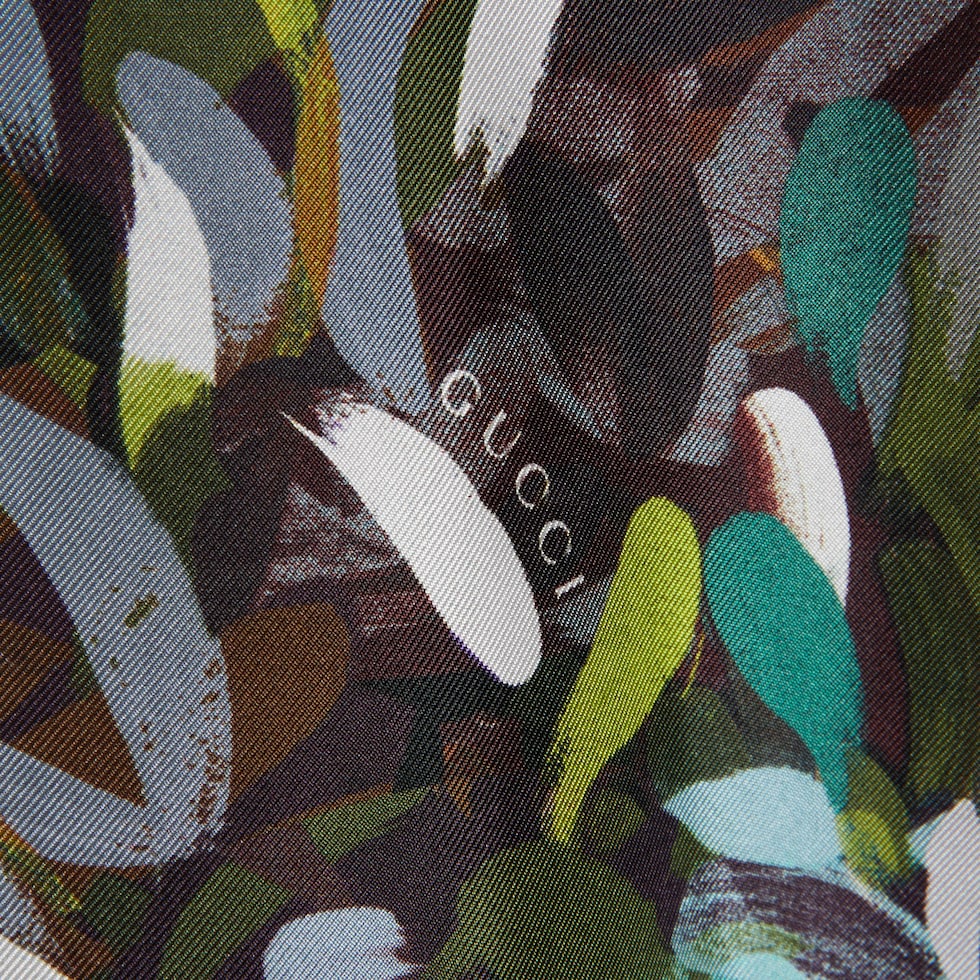 Printed silk twill dress