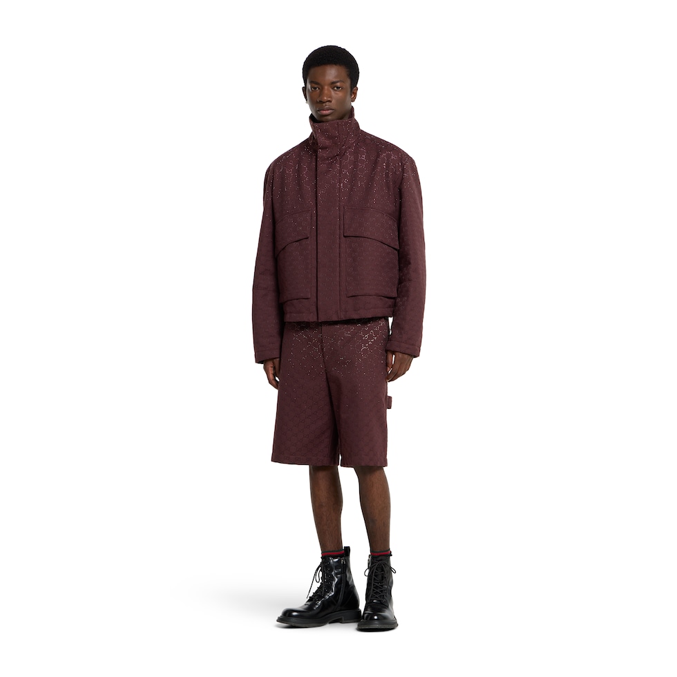 GG canvas padded jacket with crystals