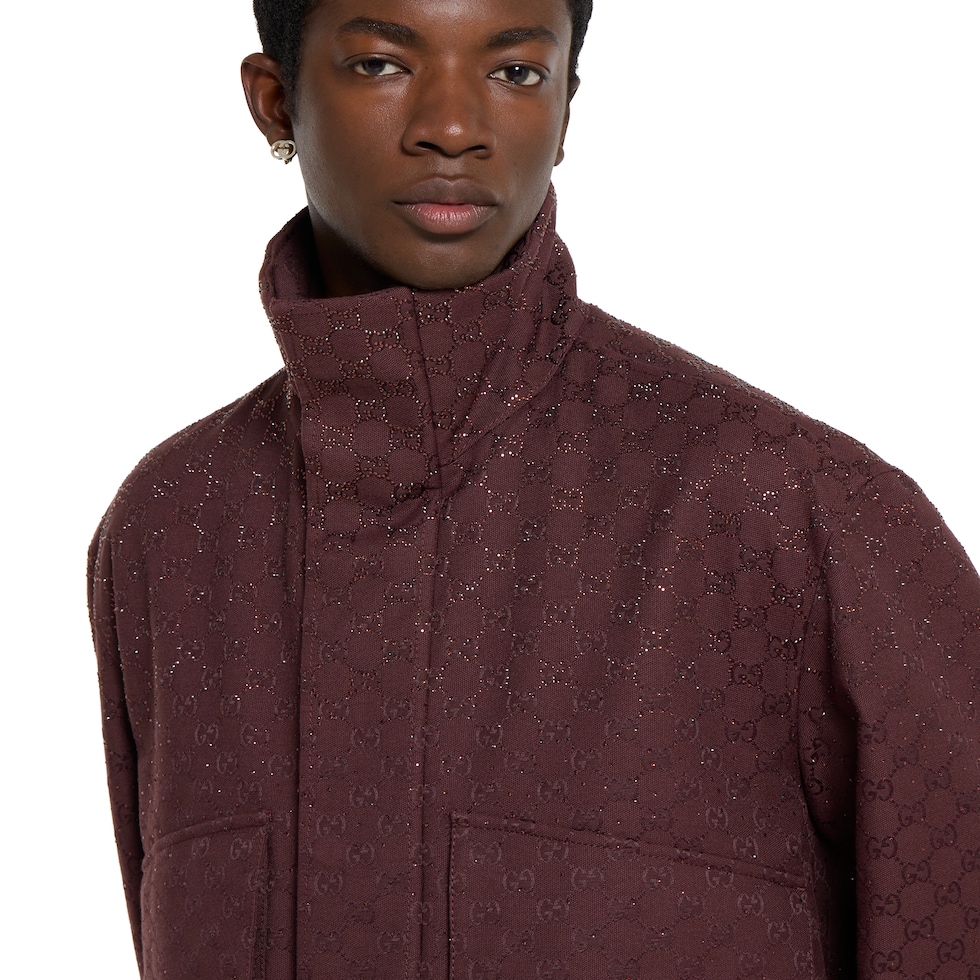 GG canvas padded jacket with crystals