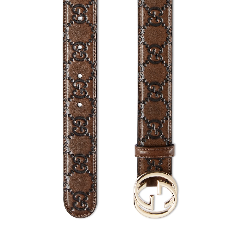 Belt with Interlocking G buckle
