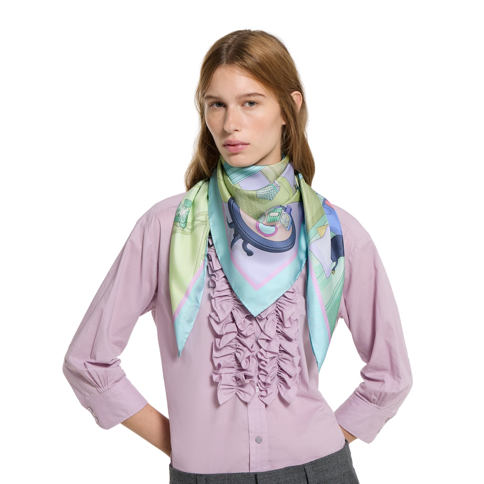 Printed silk twill carré