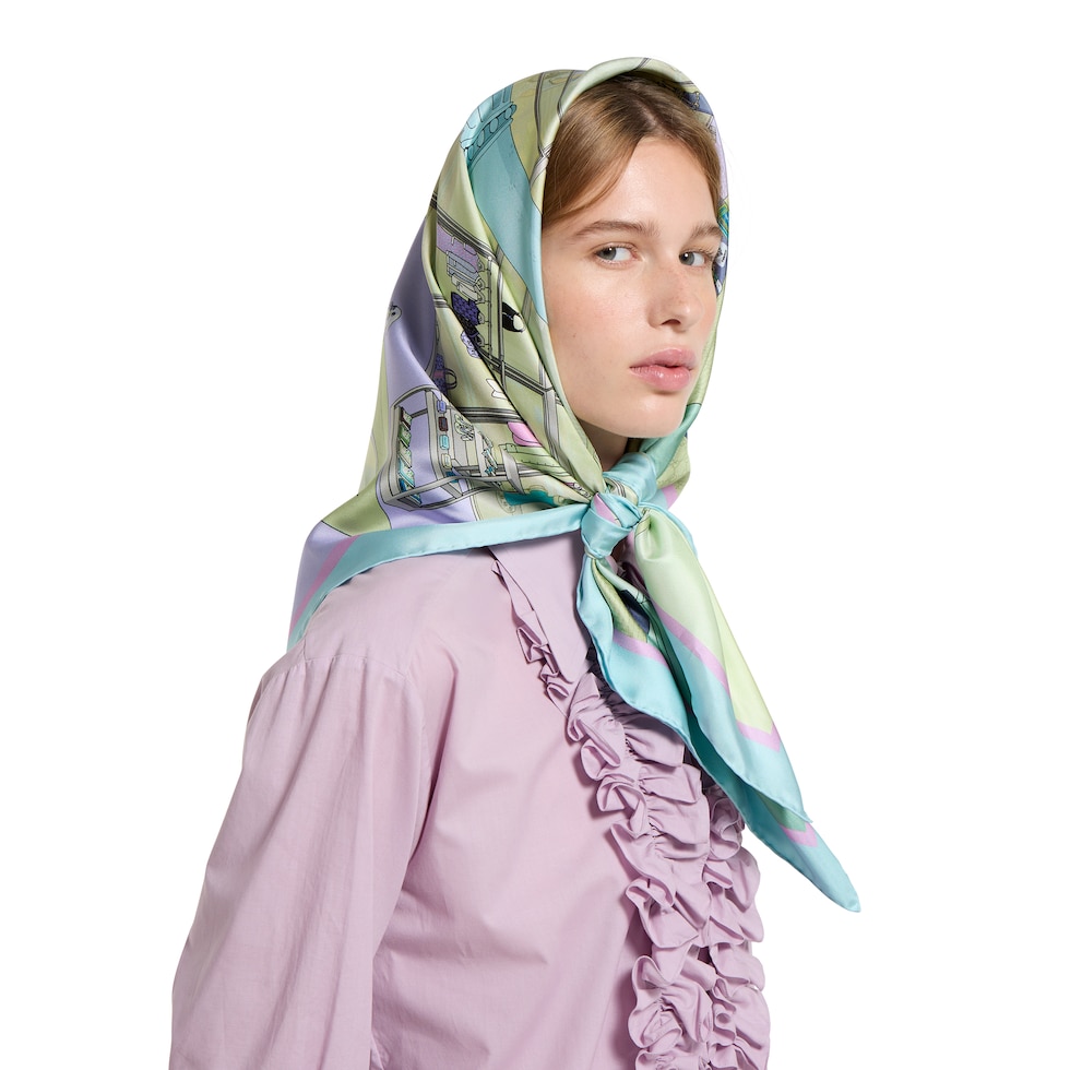 Printed silk twill carré