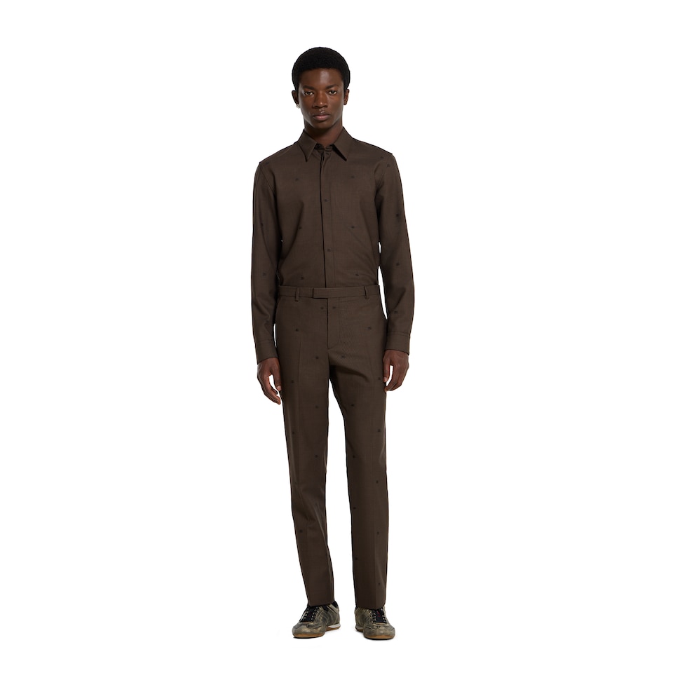 GG houndstooth wool jacquard pant