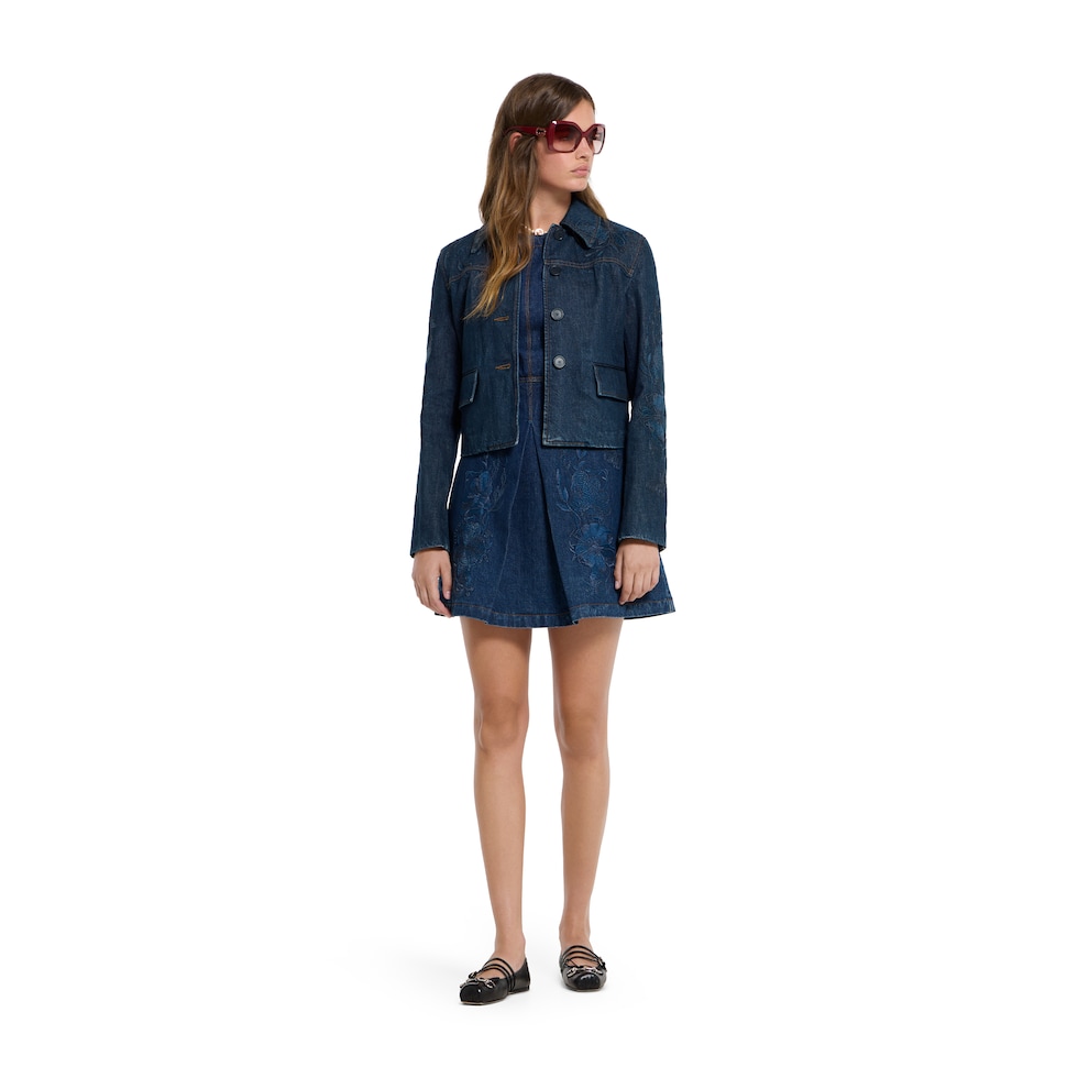 Denim jacket with embroidery