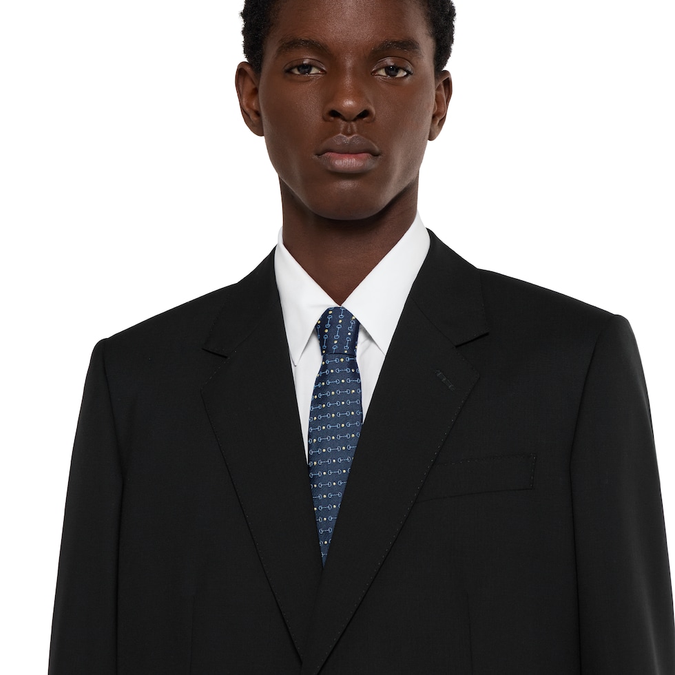 Horsebit silk jacquard tie