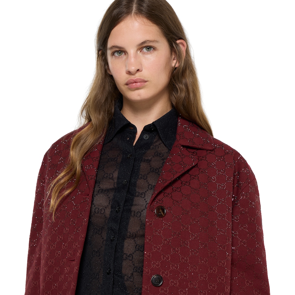 Padded GG canvas jacket with crystals