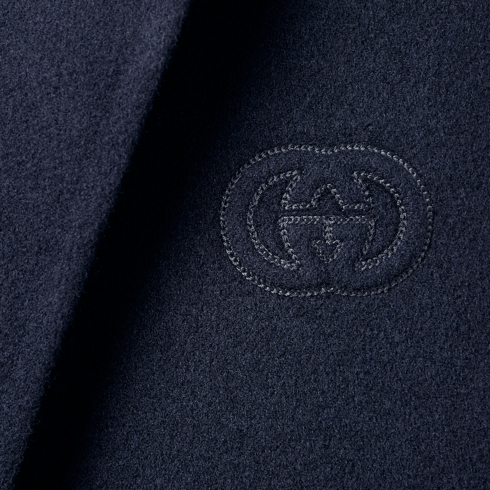 Wool sleeveless coat with embroidery
