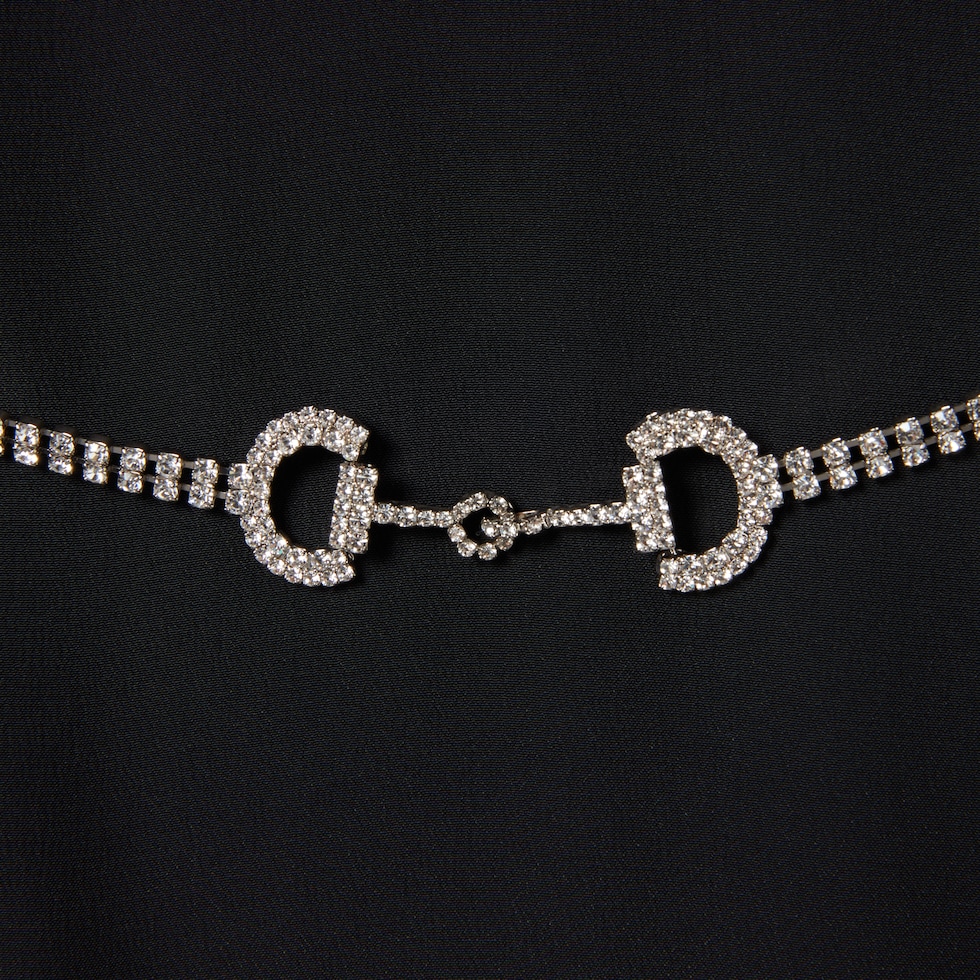 Satin dress with detachable Horsebit