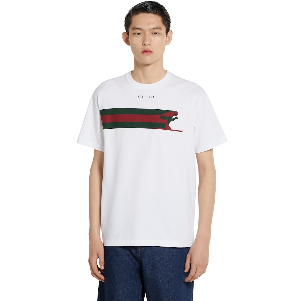 T-shirt in jersey di cotone con stampa
