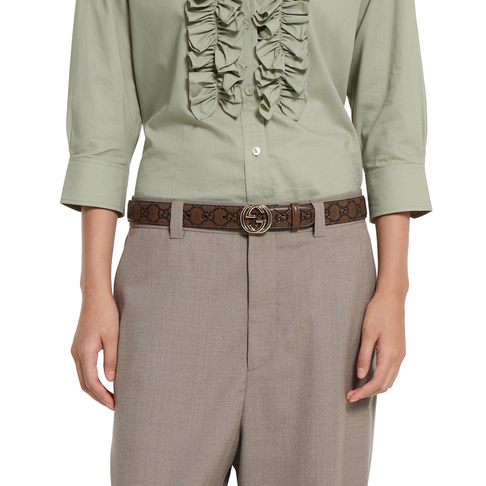 Belt with Interlocking G buckle