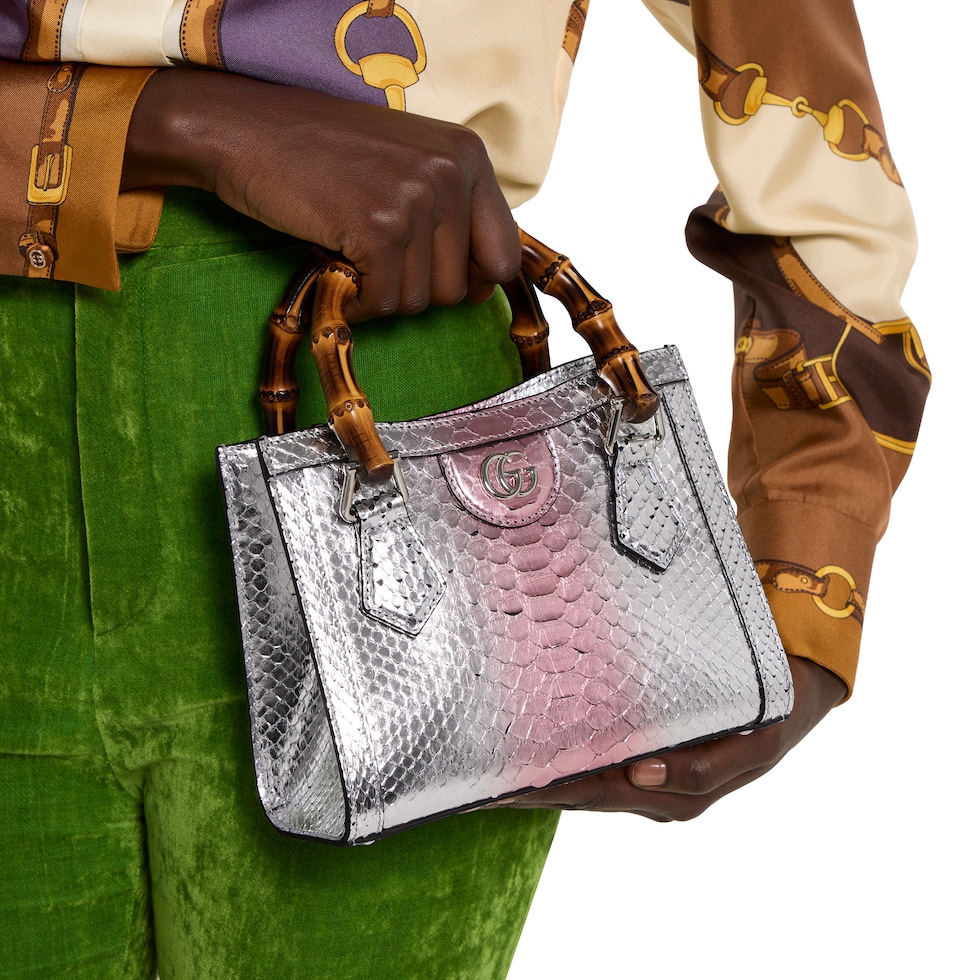 Gucci Diana python small tote bag