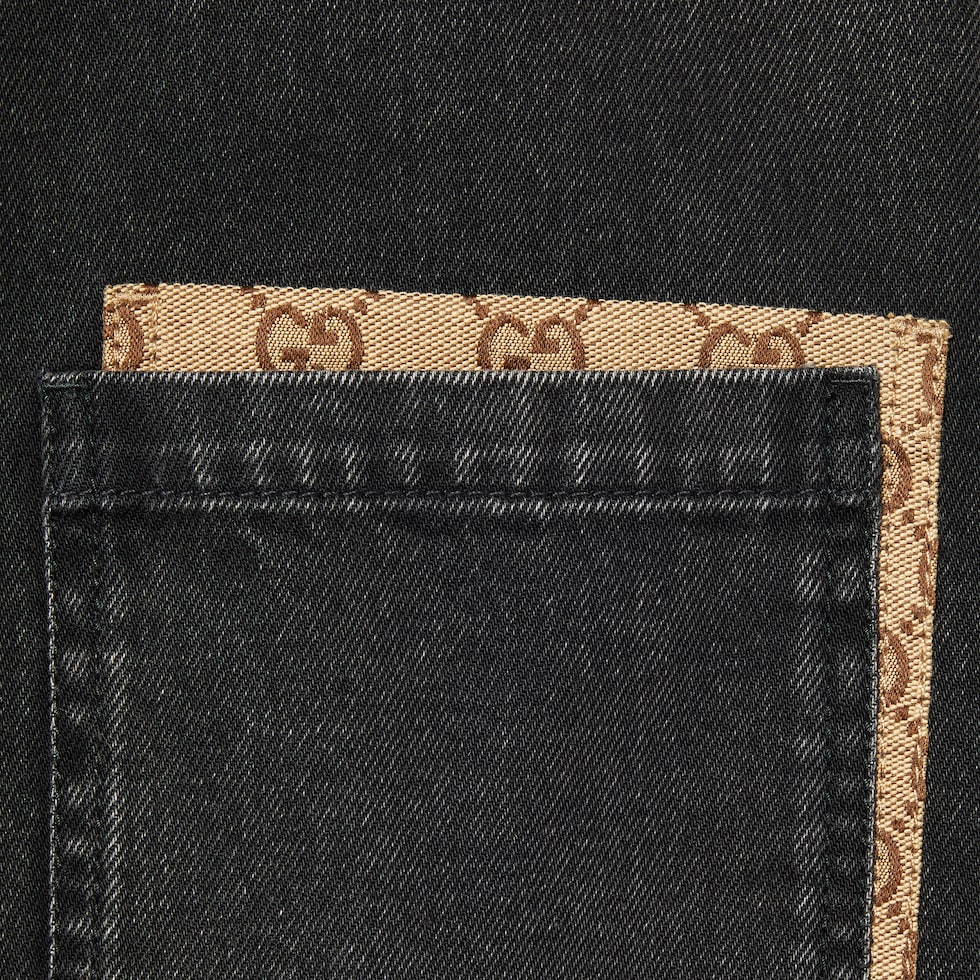 Washed cotton denim shirt