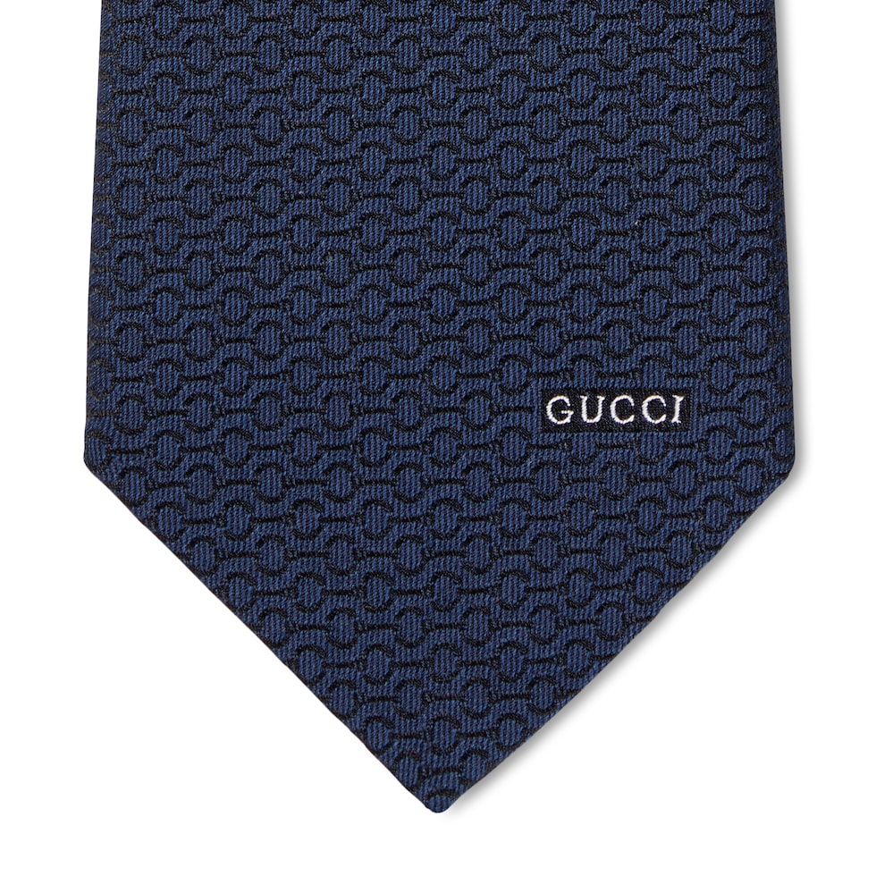 GUCCI ホースビット シルクジャカード ネクタイ