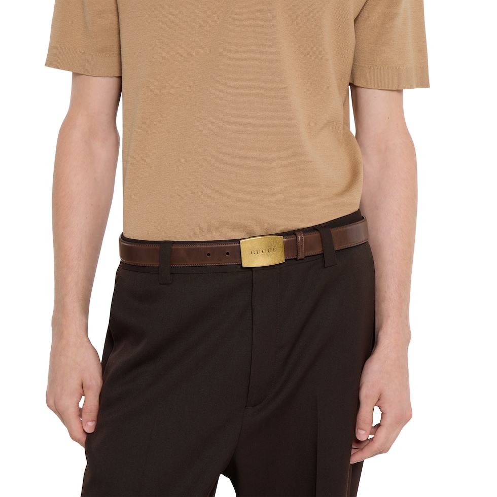 Cintura reversibile con fibbia a placca