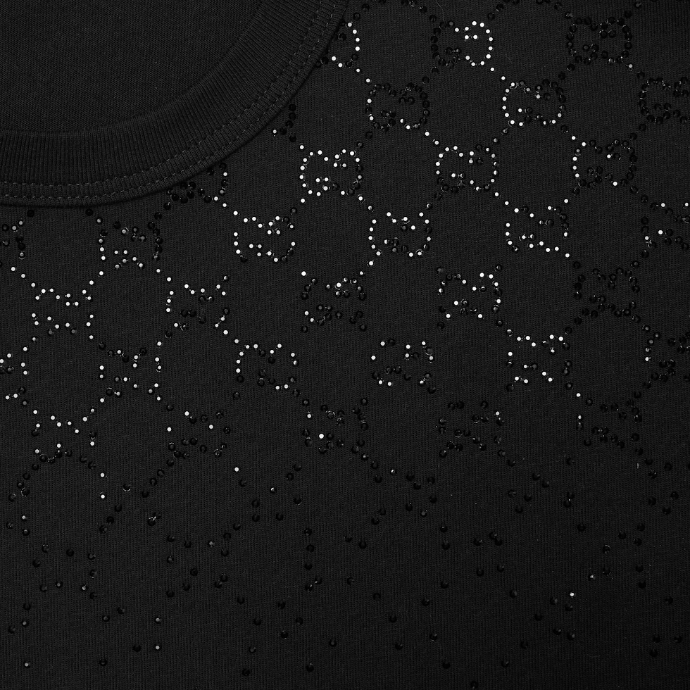 Cotton jersey T-shirt with crystals