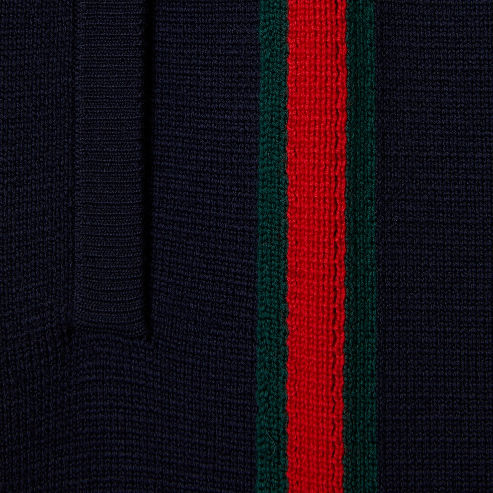 Stitch wool leisure pants with Web