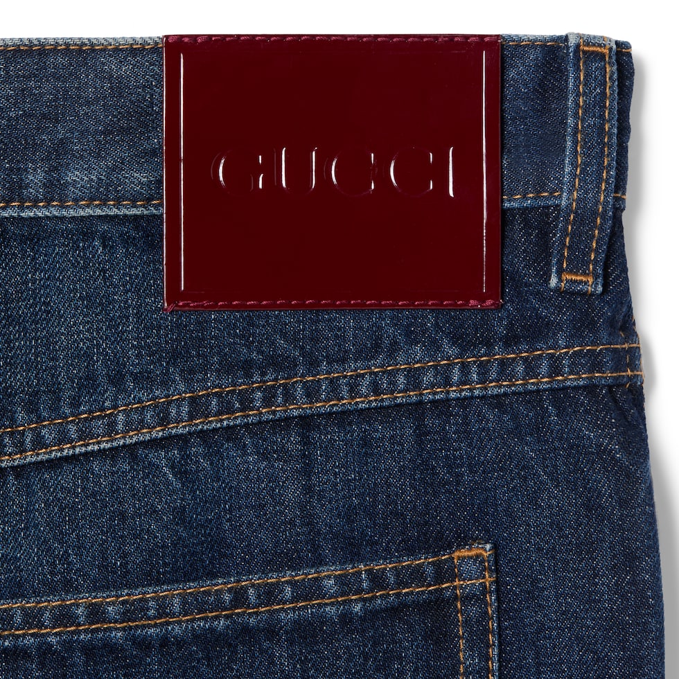 Pantalón ajustado de denim de algodón