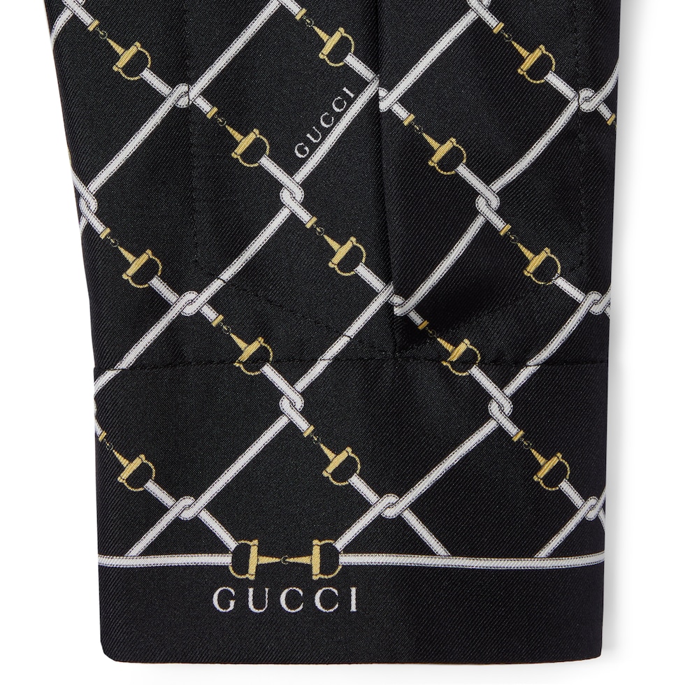 Printed silk twill dress