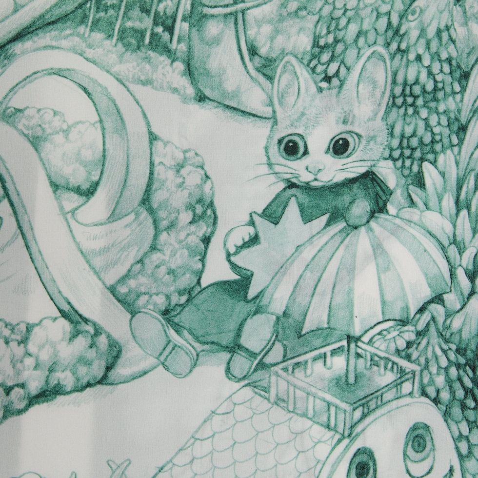 日本限定 ヒグチユウコ プリント シルク シャツ