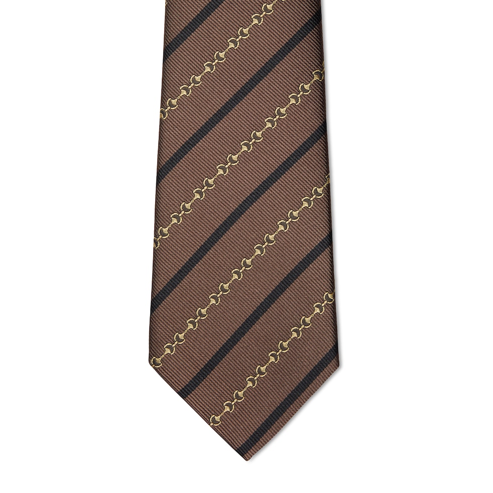 Diagonal Horsebit silk jacquard tie