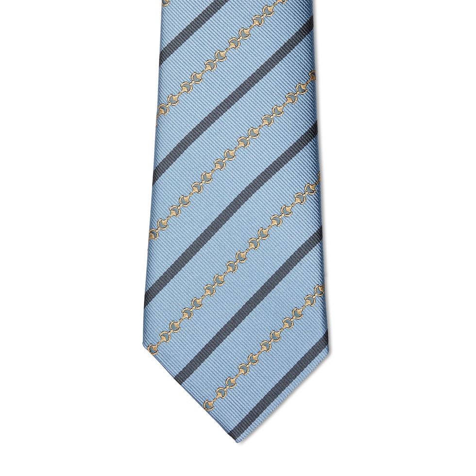 Diagonal Horsebit silk jacquard tie
