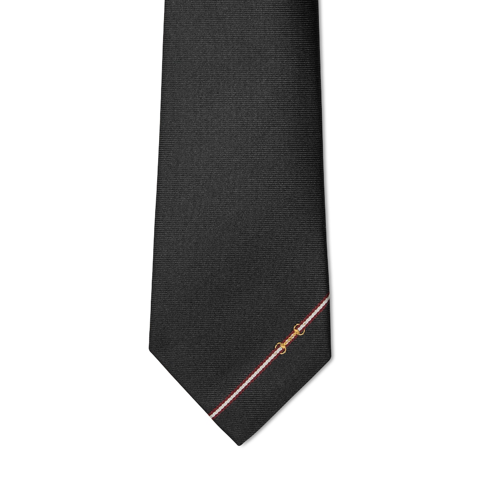 Silk diagonal Horsebit jacquard tie