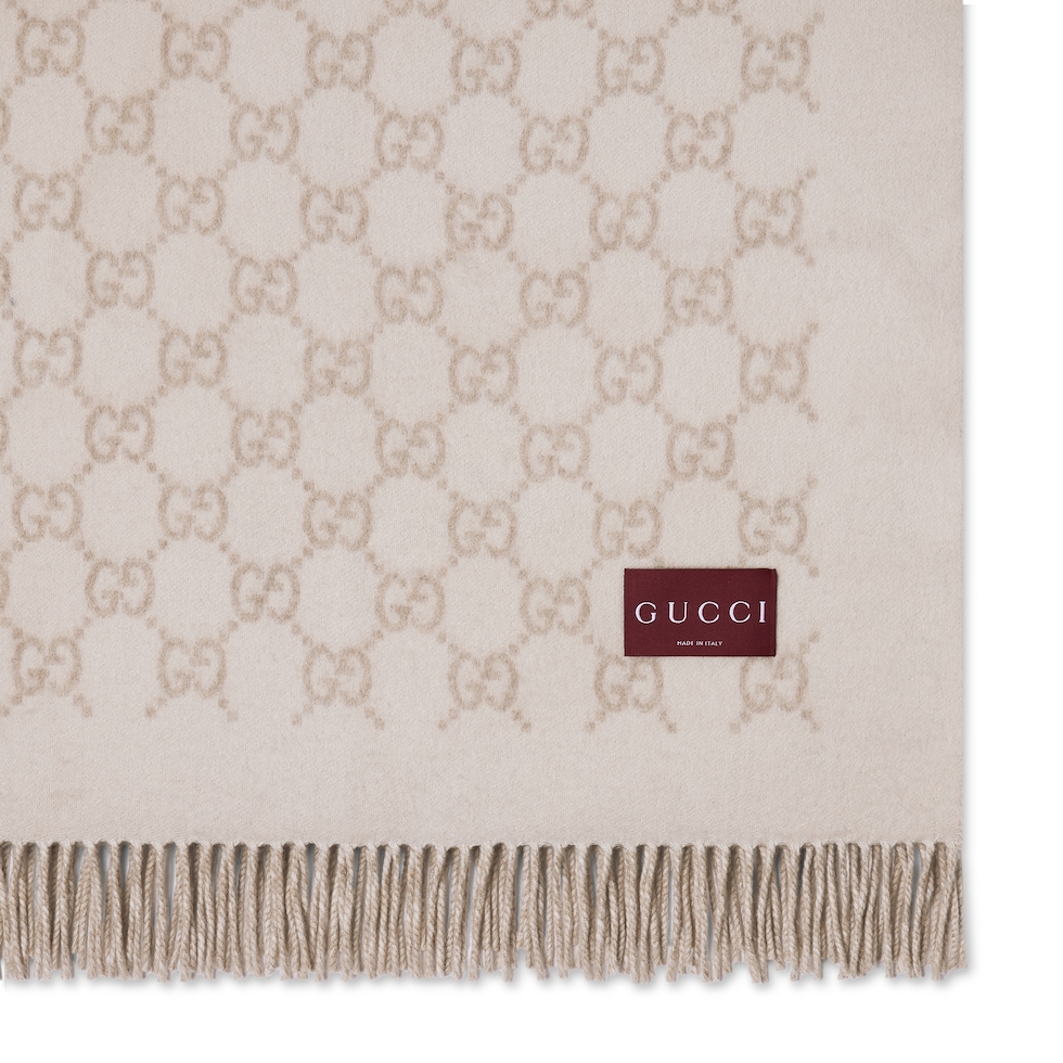 双面GG羊毛山羊绒混纺盖毯