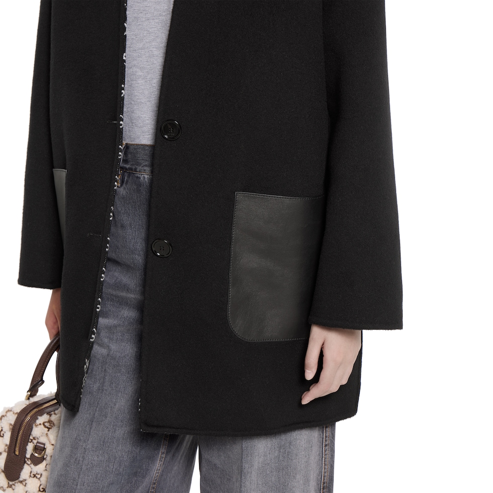 Cappotto reversibile in lana e seta