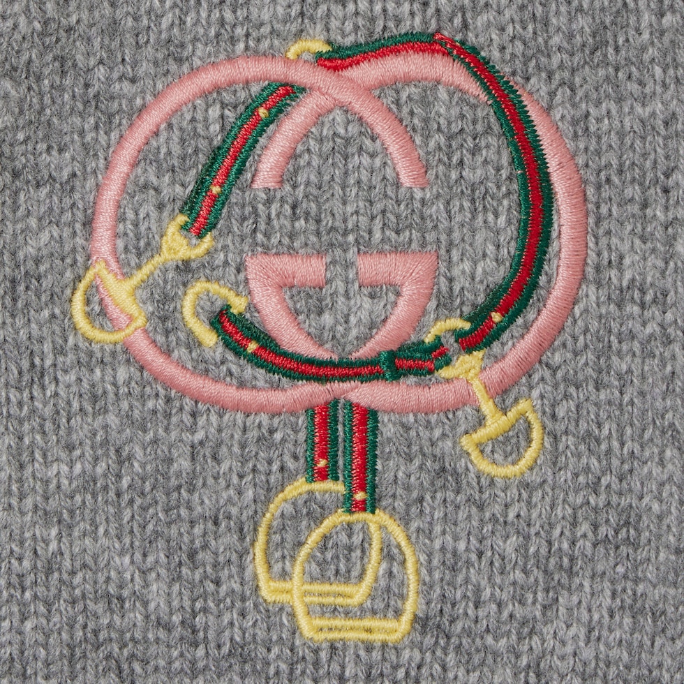 Wool cashmere cardigan with embroidery