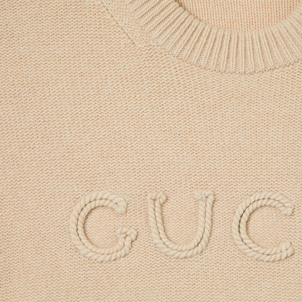 Wool cashmere sweater with embroidery