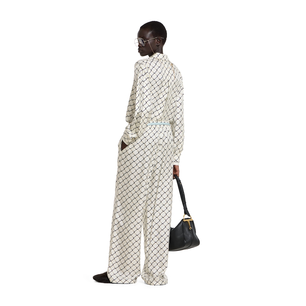 Printed silk twill shirt