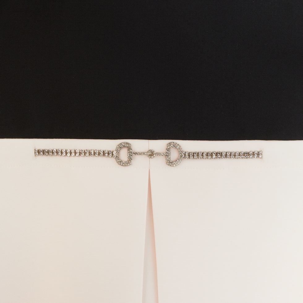 Silk wool dress with crystal Horsebit