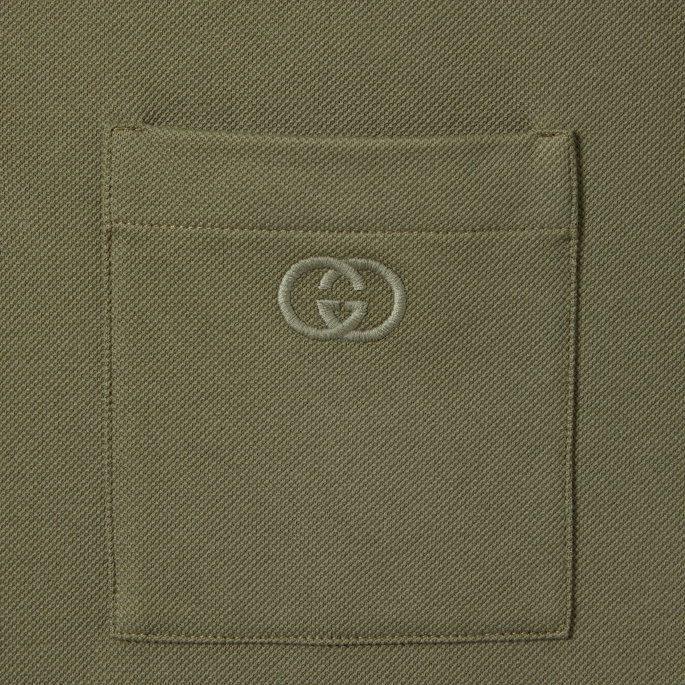 Cotton piquet polo shirt with embroidery