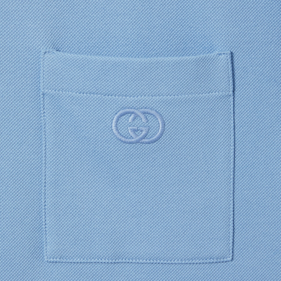 Cotton piquet polo shirt with embroidery