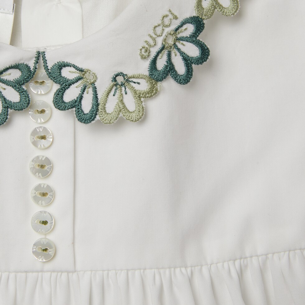 Abito neonato in cotone con ricamo