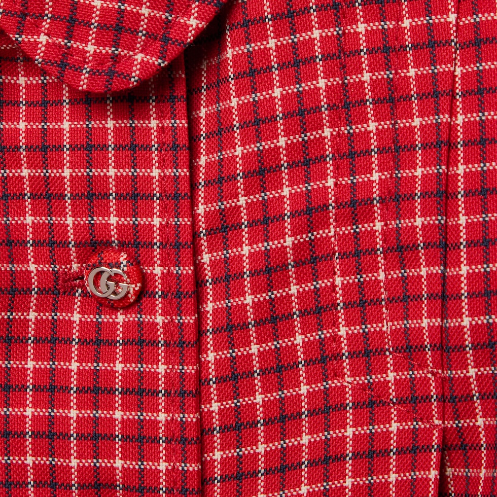 Cappotto neonato in lana a quadri